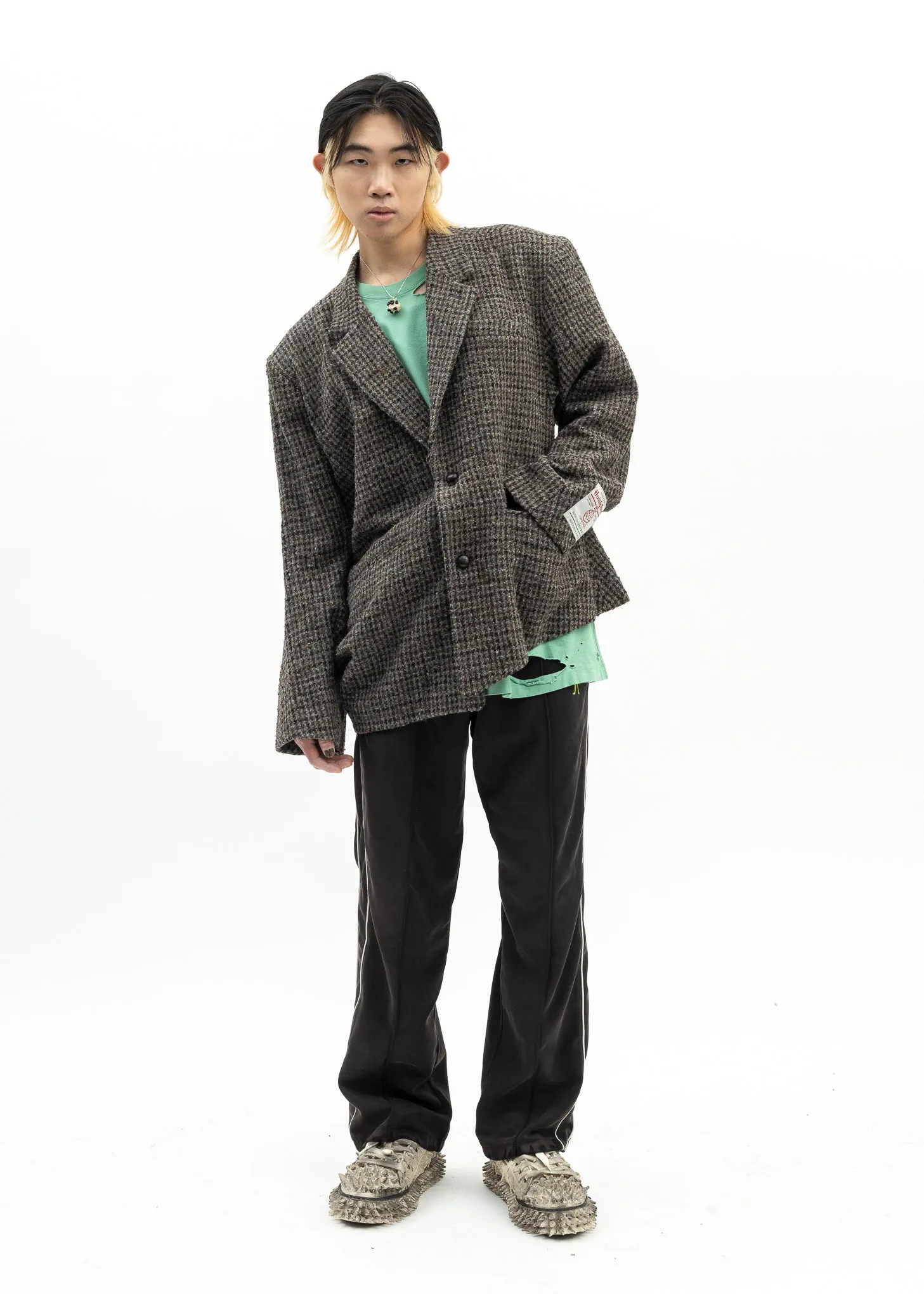 GREY ZOMBIE SILHOUETTE TAILOED JACKET