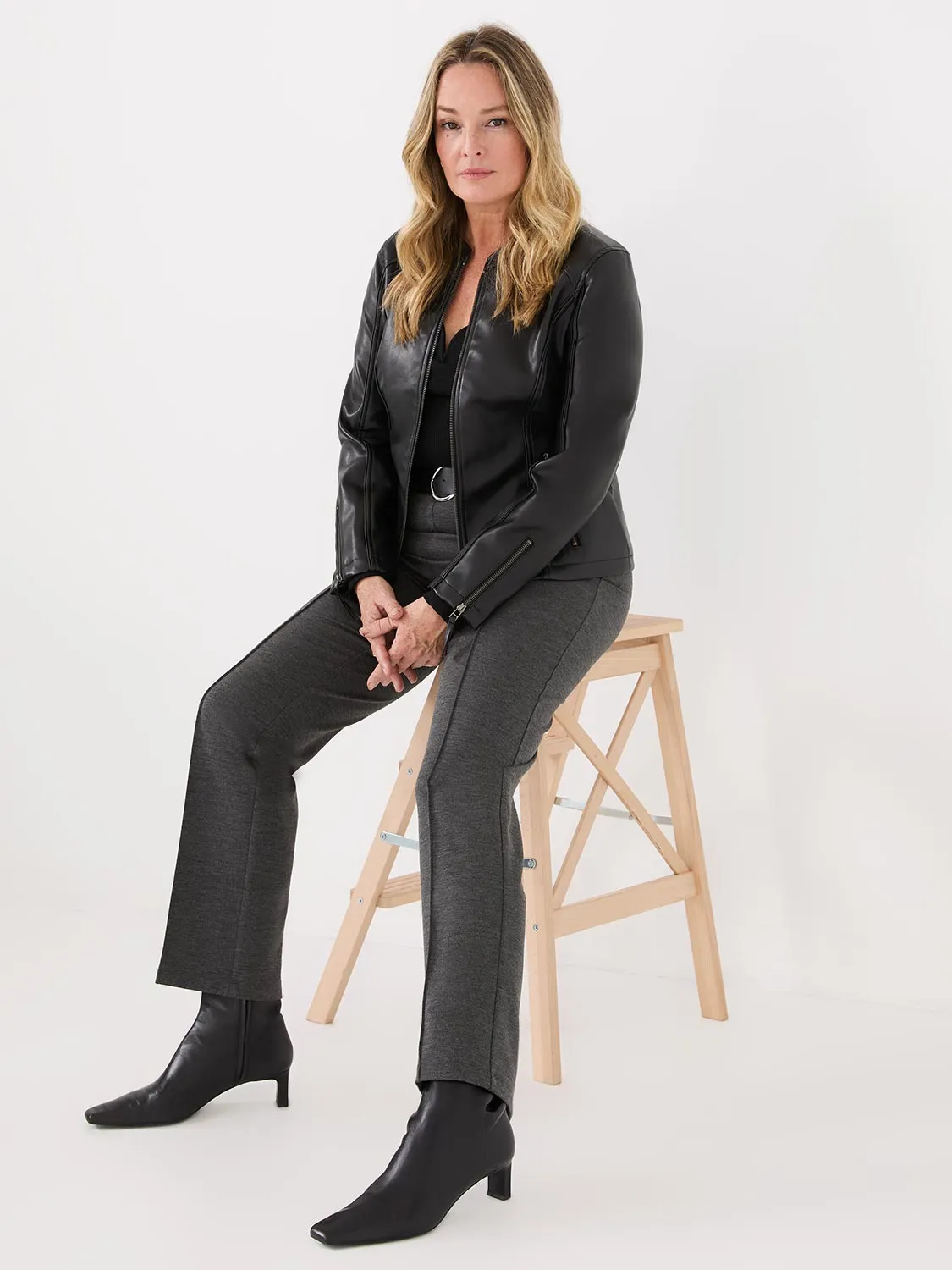 High Rise Straight Leg Pants