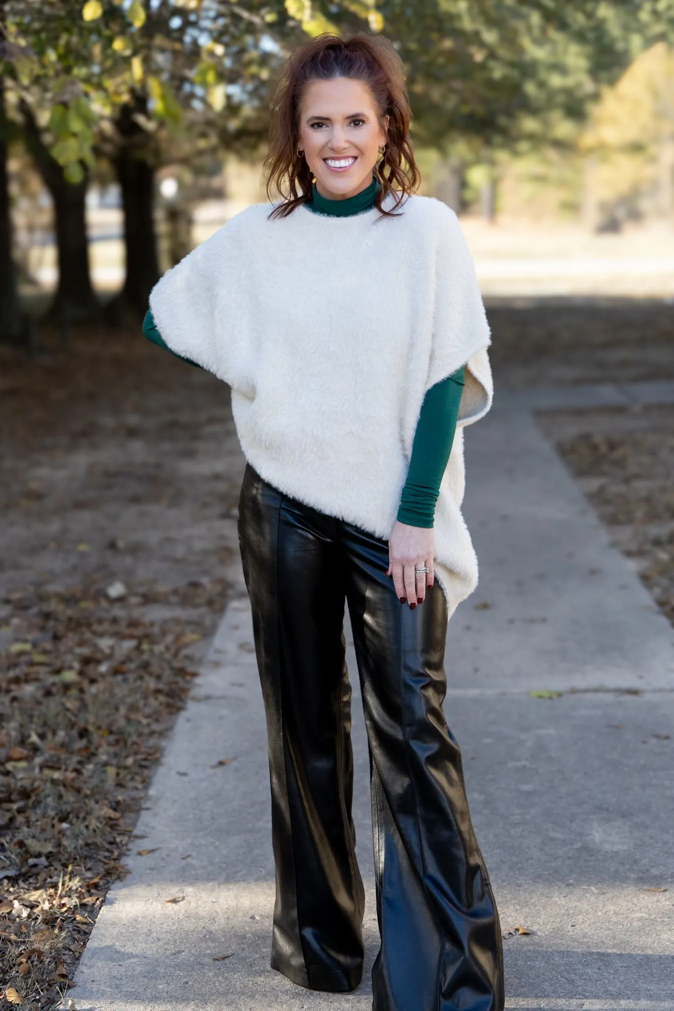 High Roller Flare Pants - Black Faux Leather