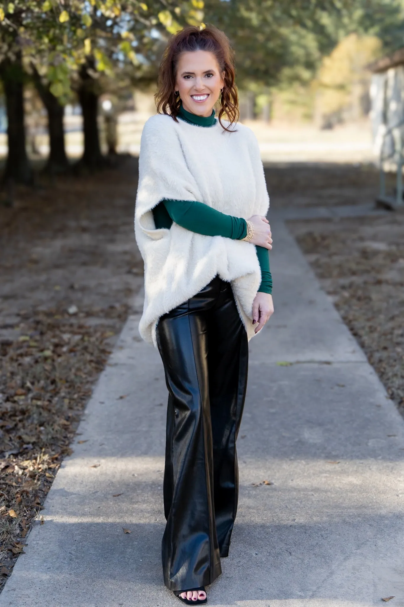 High Roller Flare Pants - Black Faux Leather