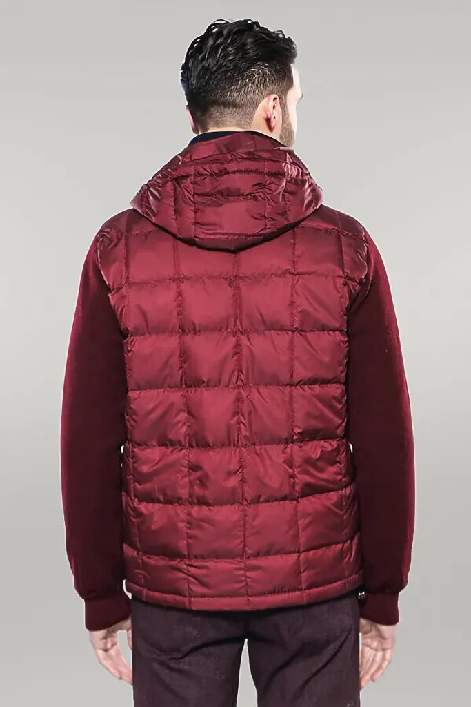 Hooded Burgundy Coat Jacket - Wessi