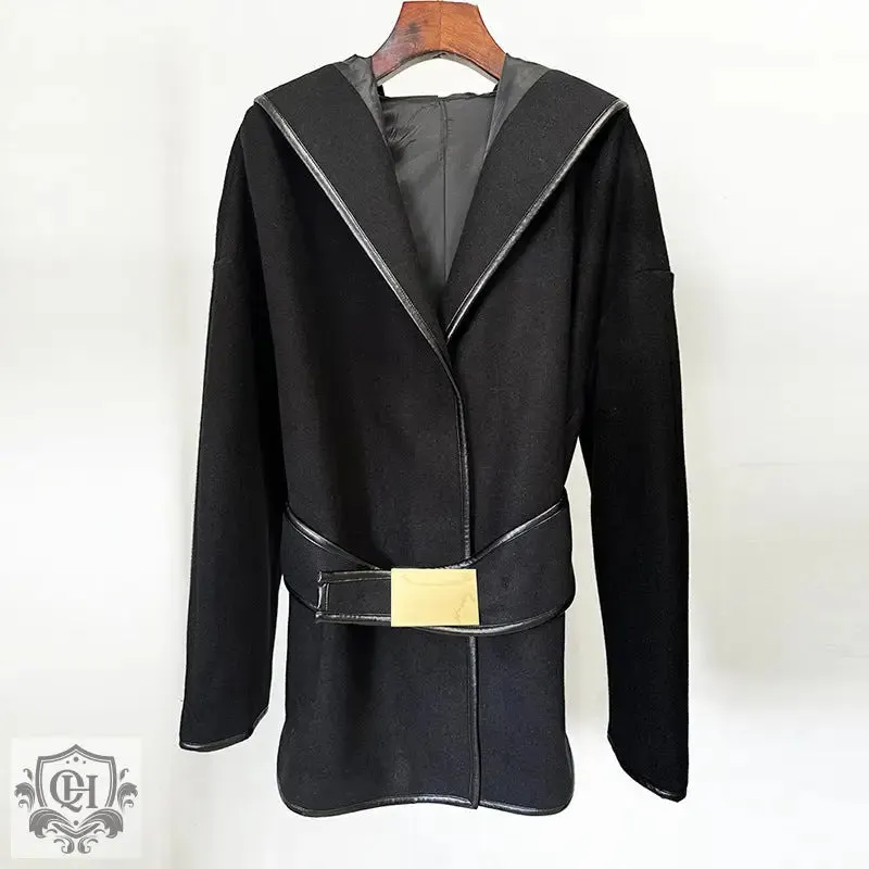 Hooded Coat with Belt