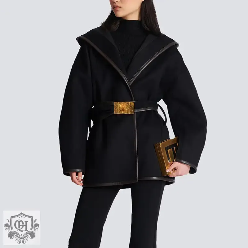 Hooded Coat with Belt