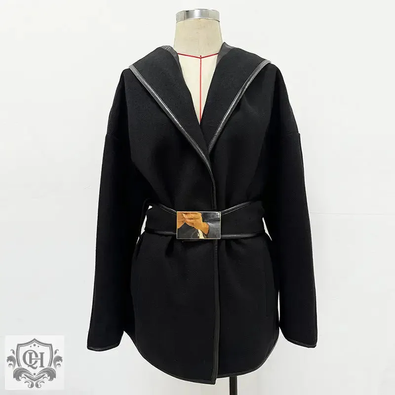 Hooded Coat with Belt