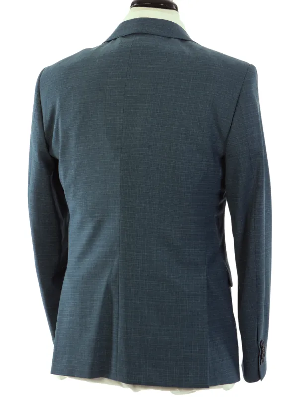 John Varvatos BLEECKER Half-Canvassed Green Two Button Wool Blend Blazer