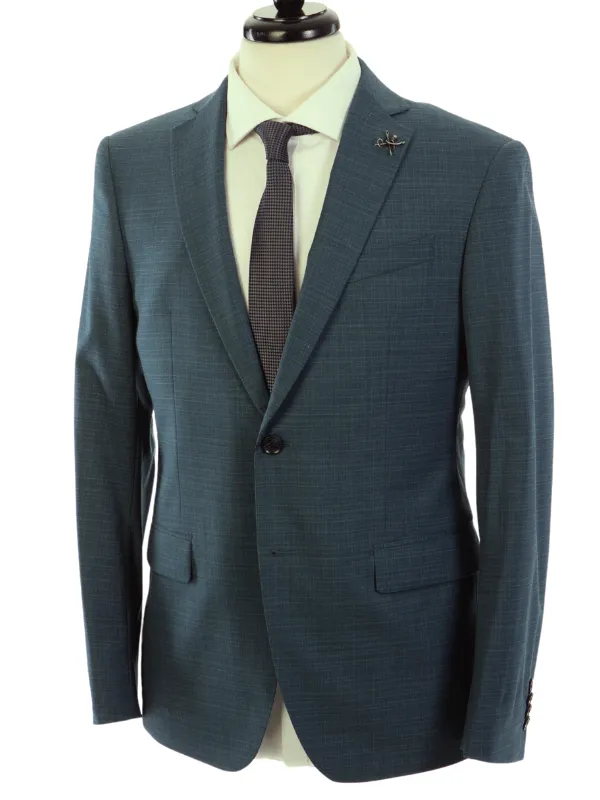 John Varvatos BLEECKER Half-Canvassed Green Two Button Wool Blend Blazer