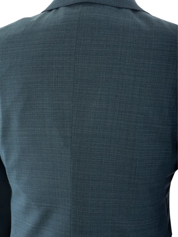 John Varvatos BLEECKER Half-Canvassed Green Two Button Wool Blend Blazer