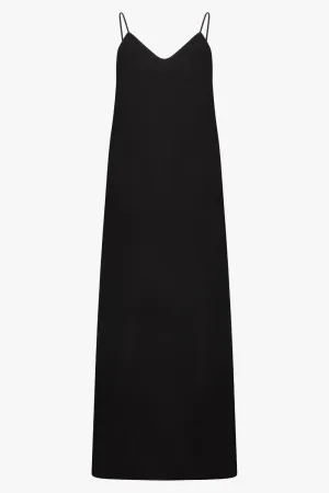 Kole Thin Strap V-Neck Maxi Dress | Black