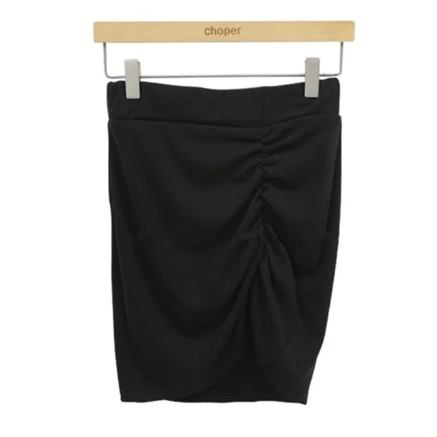 Korean High Waist Fold Dress Elastic Skirt Sexy Hip Flattering Women Slim Look A-Line Skirt