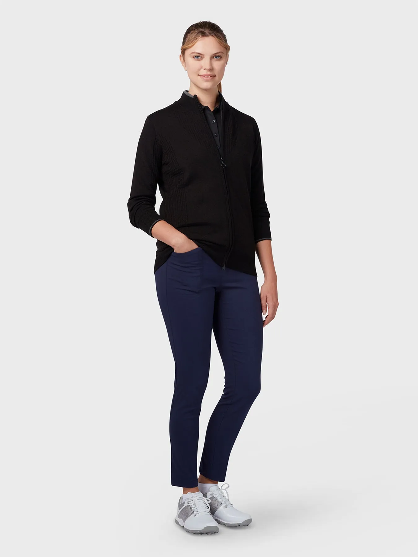 Lined Windstopper Full-Zip Women's Sweater In Black Ink