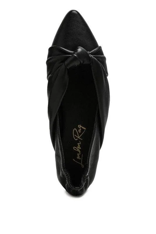 LONDON RAG: Norma Knot Detail Elasticated Ballet Flats, 2 Colors