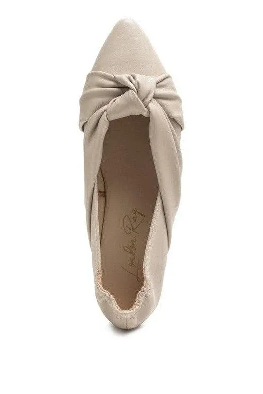LONDON RAG: Norma Knot Detail Elasticated Ballet Flats, 2 Colors