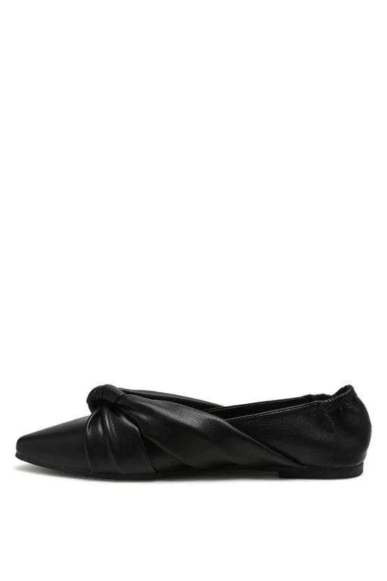 LONDON RAG: Norma Knot Detail Elasticated Ballet Flats, 2 Colors