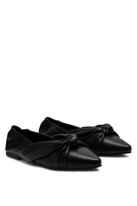 LONDON RAG: Norma Knot Detail Elasticated Ballet Flats, 2 Colors