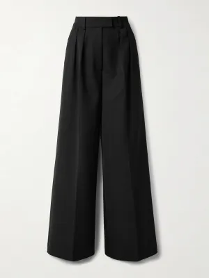 Lou pleated woven wide-leg pants