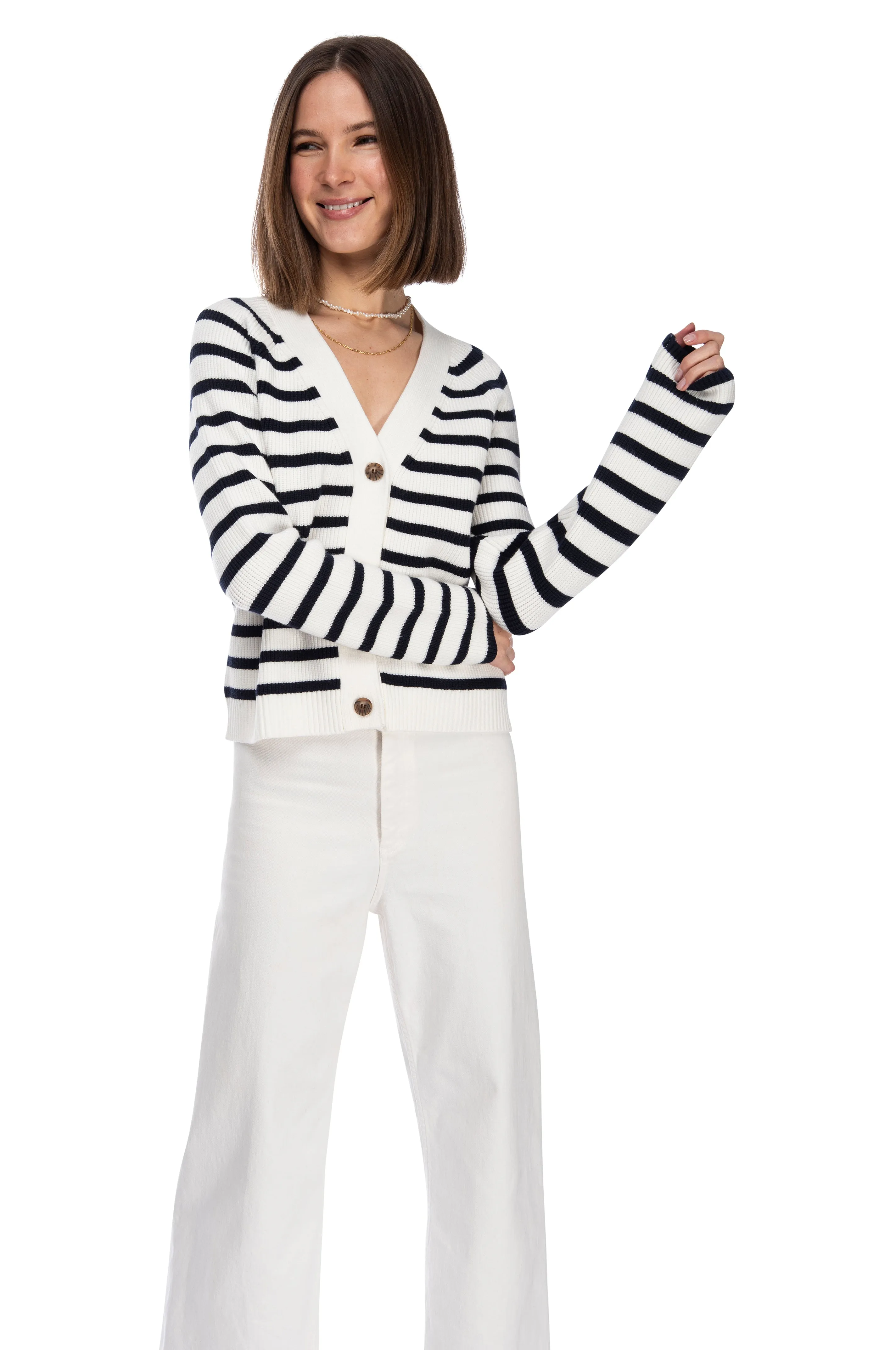 LS STRIPE CARDIGAN