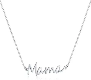 Mama Necklace for Women - Sterling Silver Mom Necklace with Bold Letter Pendant, Mother's Day Gifts 2025, Silver Pendant Necklace for Everyday Wear