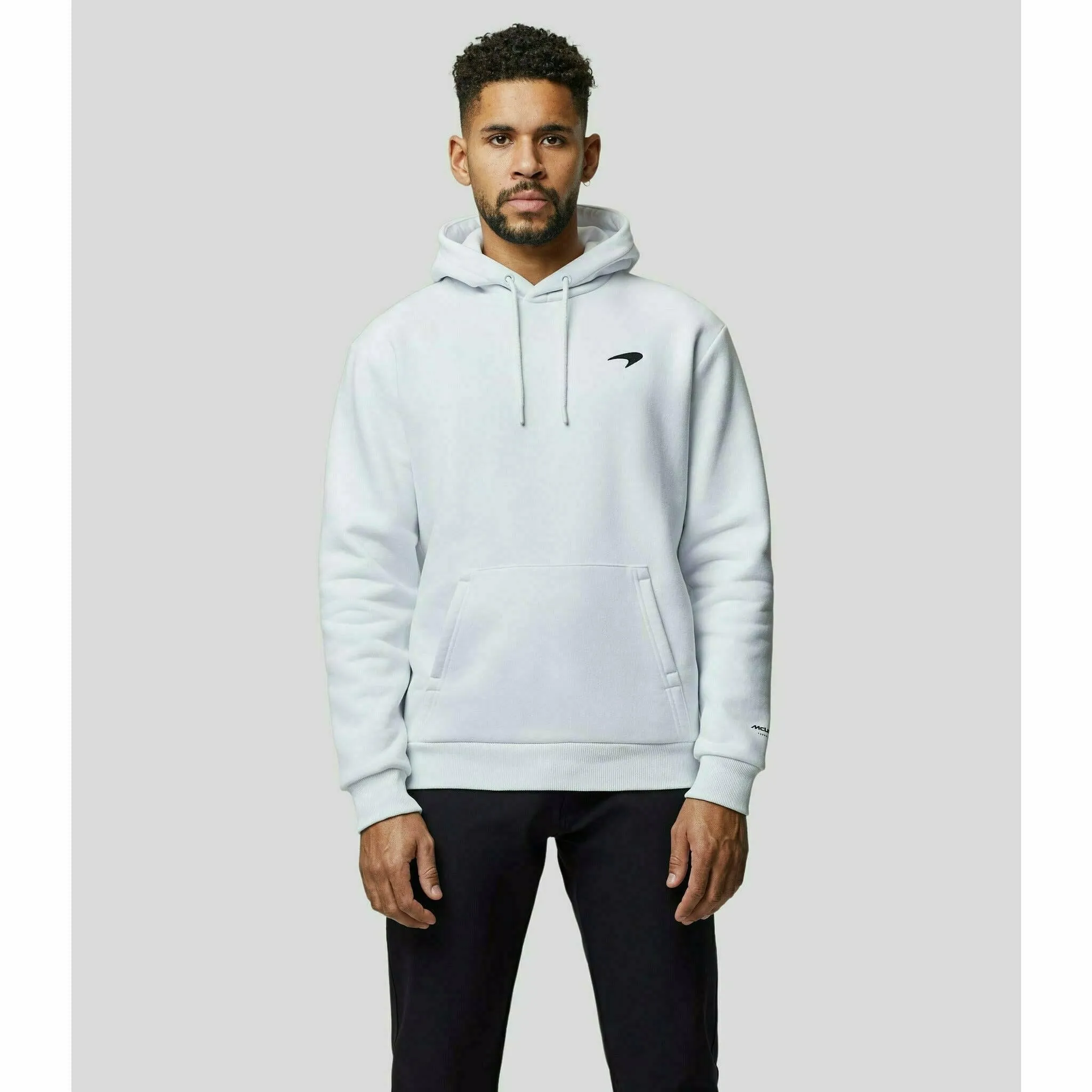 McLaren F1 Men's Small Speedmark Logo Hoodie -White/Vega Blue/Phantom