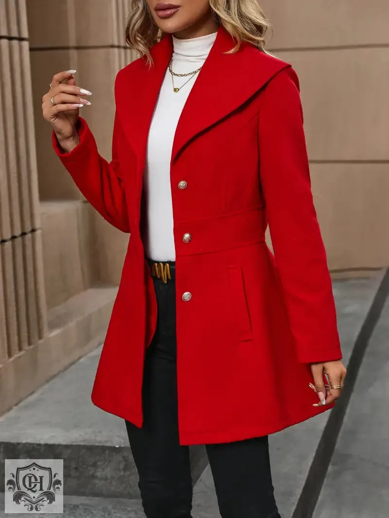 Mid-Length Collared Single Breasted Coat