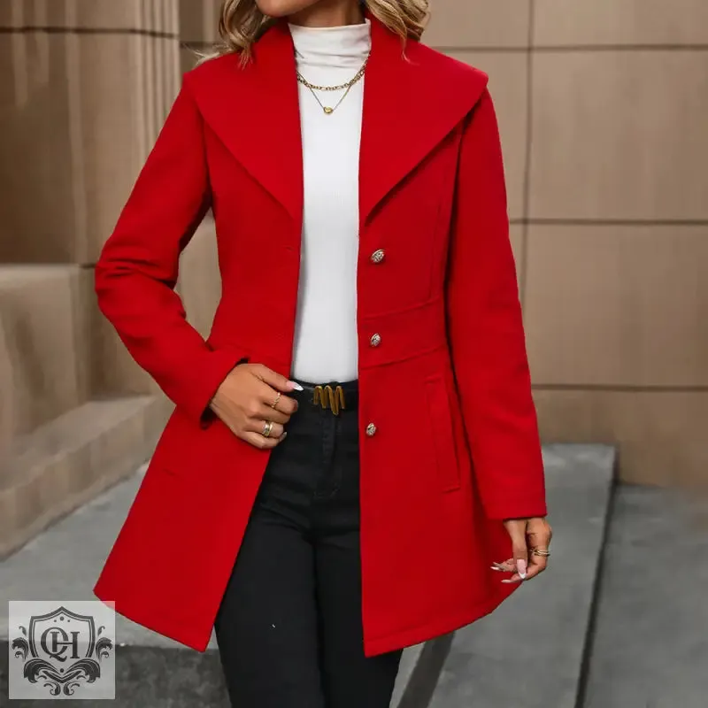 Mid-Length Collared Single Breasted Coat