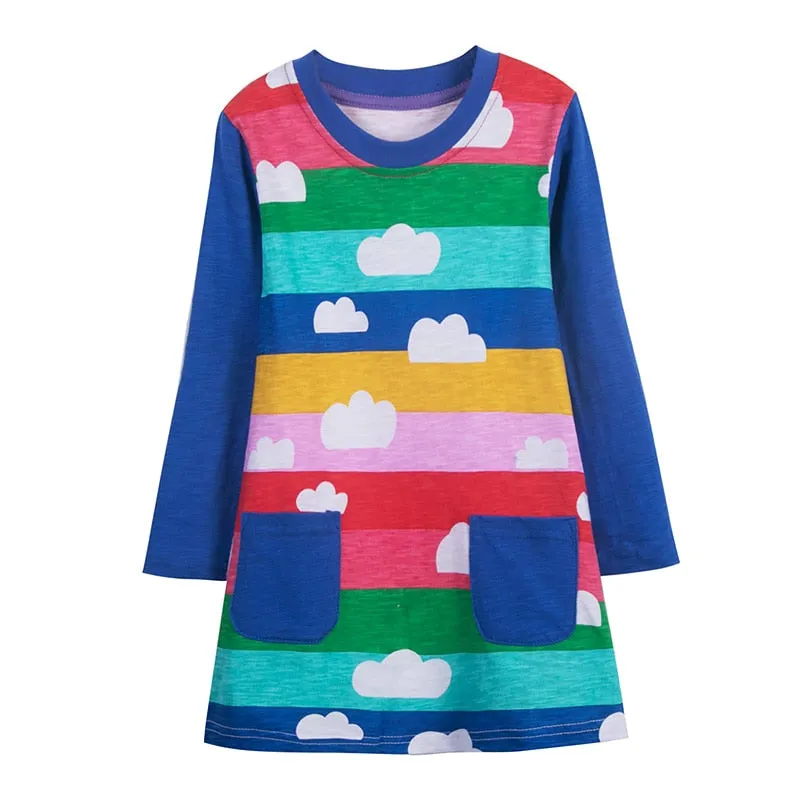 New Arrival Princess Girls Dresses Dinosaurs Applique Cute Birthday Children's Costume Autumn Long Sleeve Kids Dressress - KGD8288