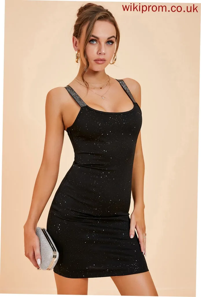 Noemi Club Dresses Sexy Neck Blends Mini Dresses Square Sleeveless Cotton Bodycon