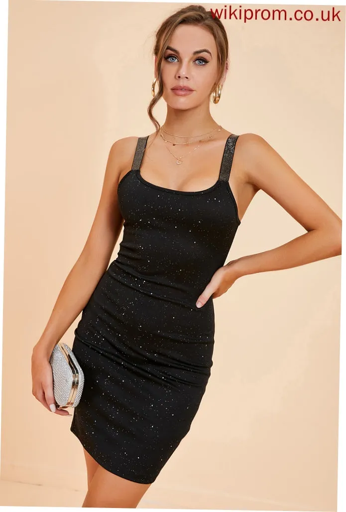 Noemi Club Dresses Sexy Neck Blends Mini Dresses Square Sleeveless Cotton Bodycon