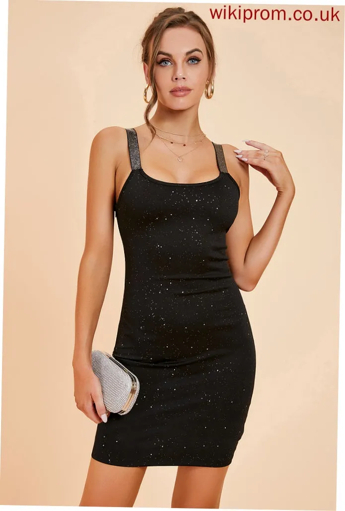 Noemi Club Dresses Sexy Neck Blends Mini Dresses Square Sleeveless Cotton Bodycon