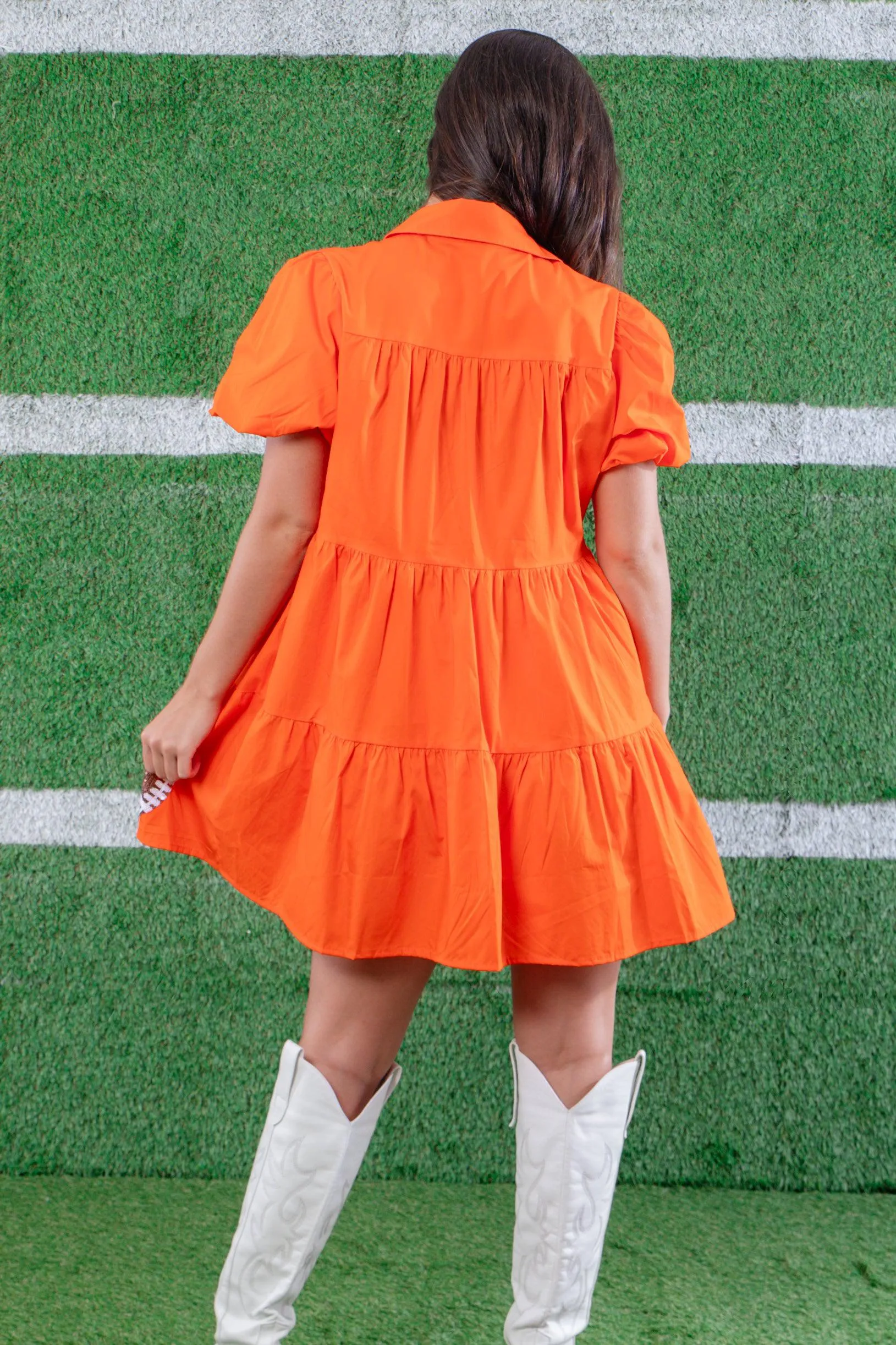 Orange Sequin Football Dress