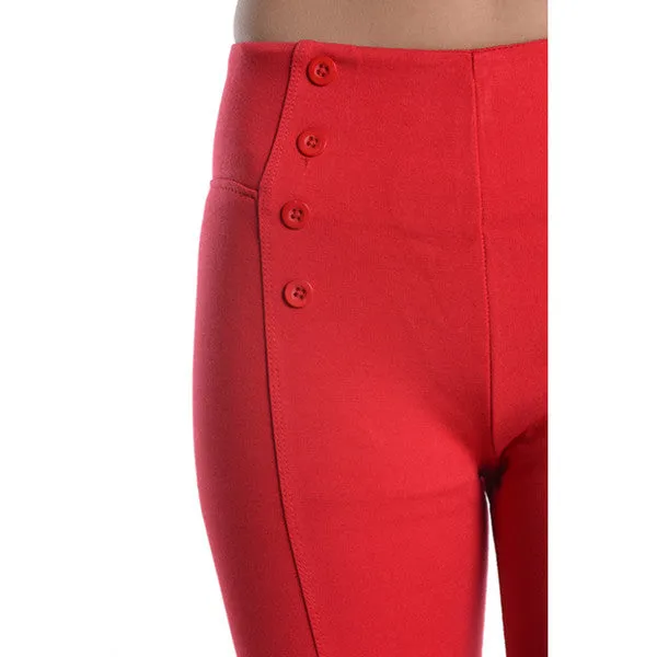 P1860 Botton Detailed Ponte Leggings (More color options)