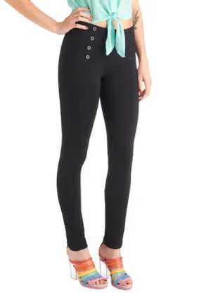 P1860 Botton Detailed Ponte Leggings (More color options)