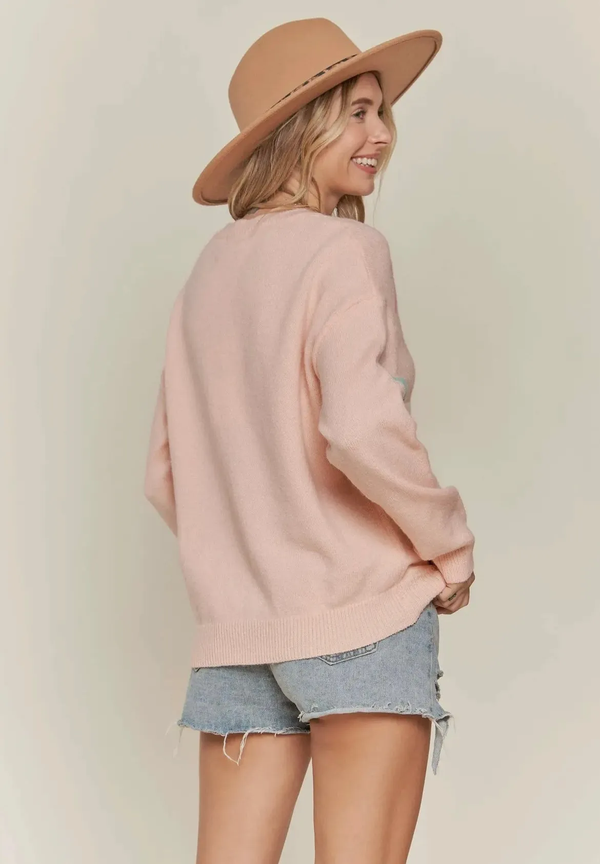 PASTEL STARS BLUSH SWEATER