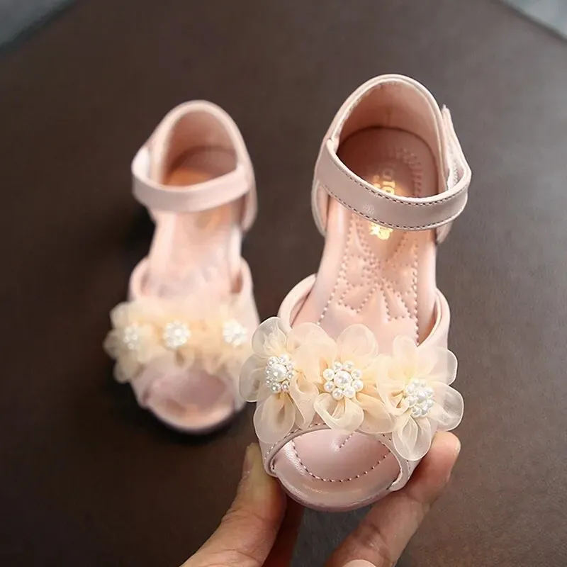 Pearl Flower Princess Sandals for Girls