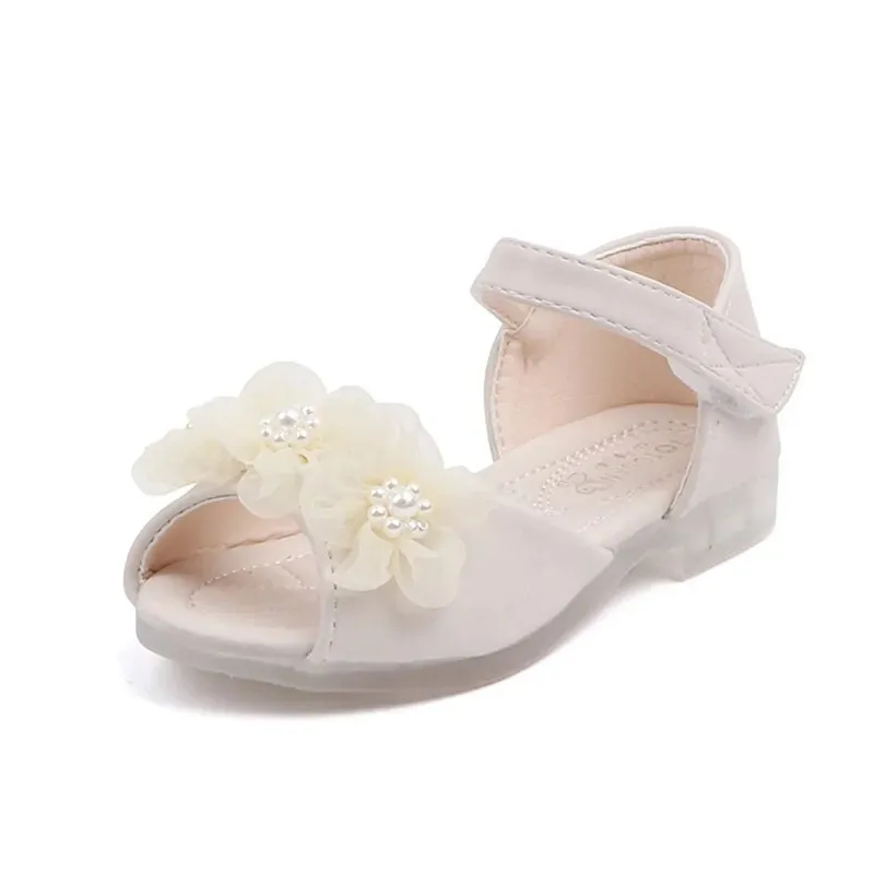 Pearl Flower Princess Sandals for Girls