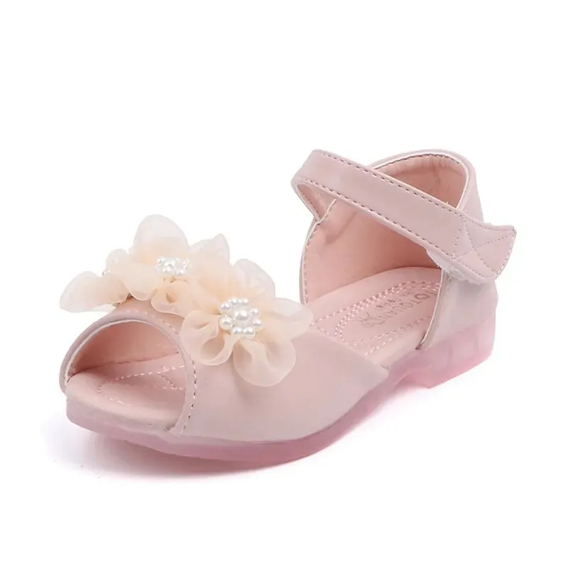 Pearl Flower Princess Sandals for Girls