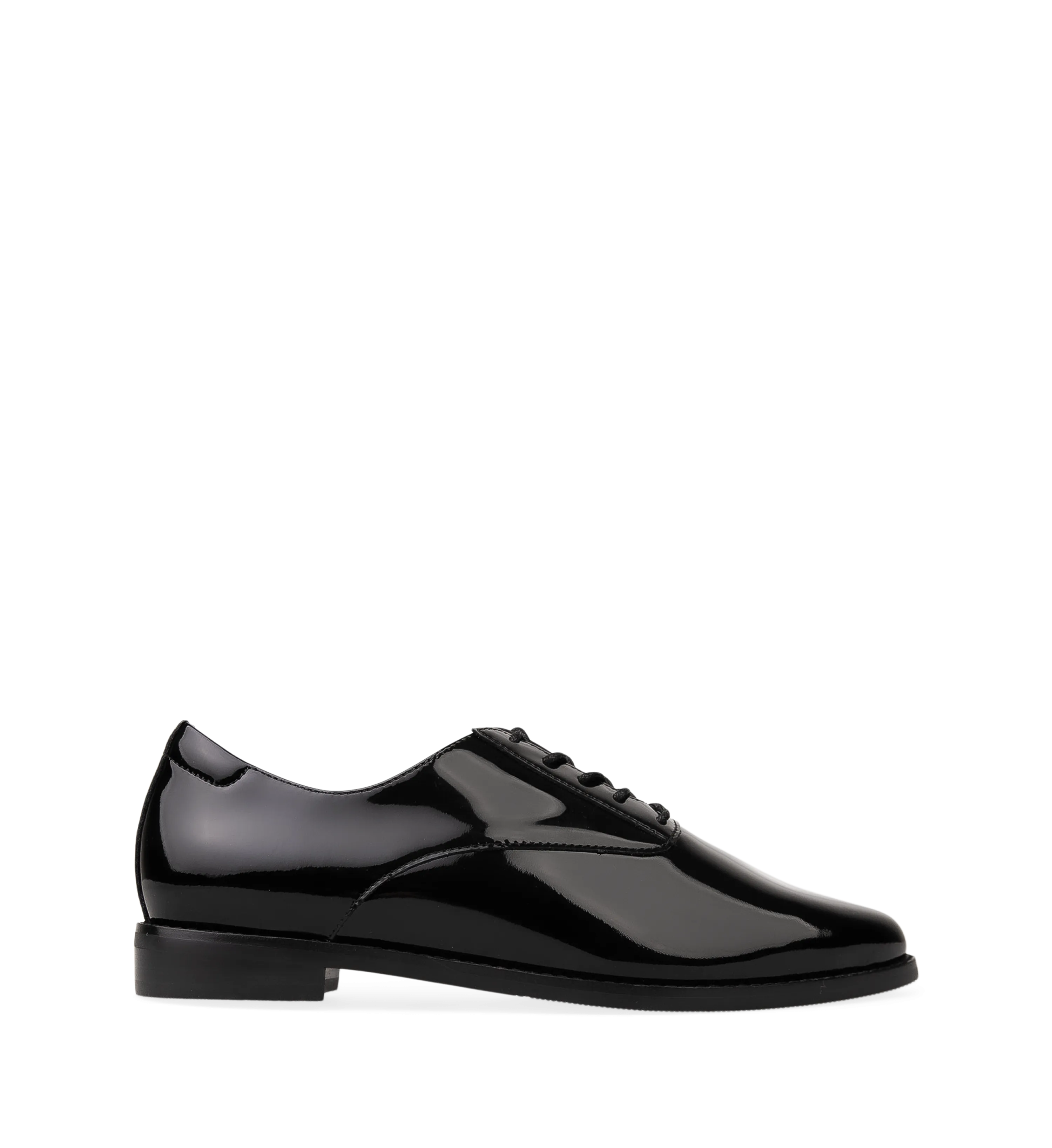 Piapiac Black Patent Leather Lace Up Flats