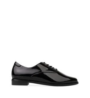 Piapiac Black Patent Leather Lace Up Flats