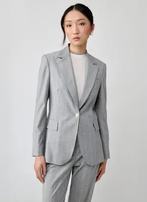 Pinstripe 1 Button Blazer
