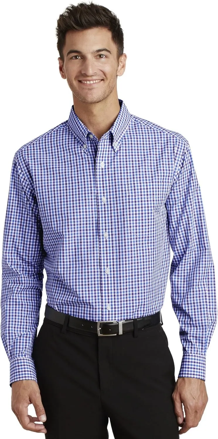 Port Authority Men's Long Sleeve Gingham Easy Care Shirt
