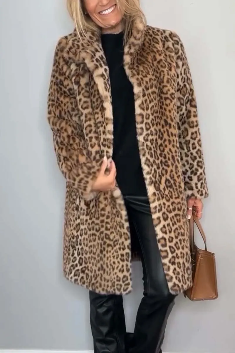 Queeny | Classic Women's Leopard Print Winter Coat
