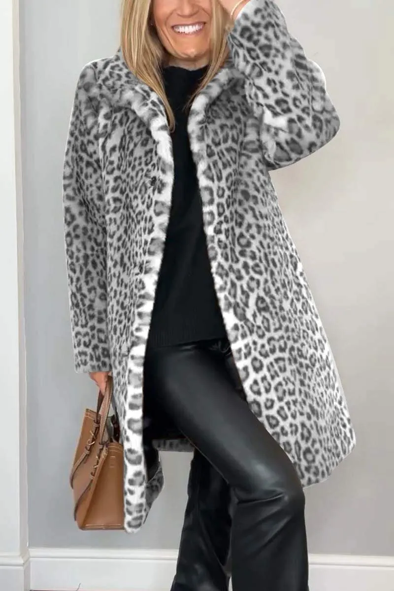 Queeny | Classic Women's Leopard Print Winter Coat
