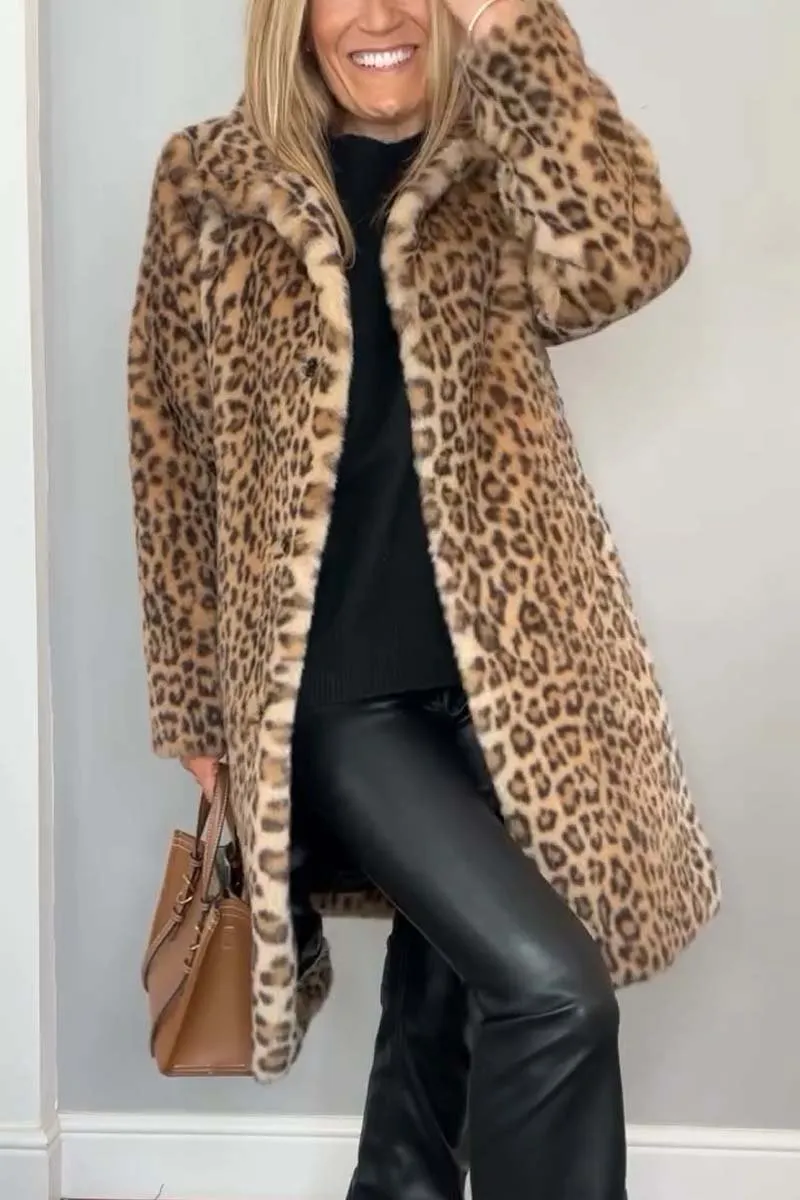 Queeny | Classic Women's Leopard Print Winter Coat