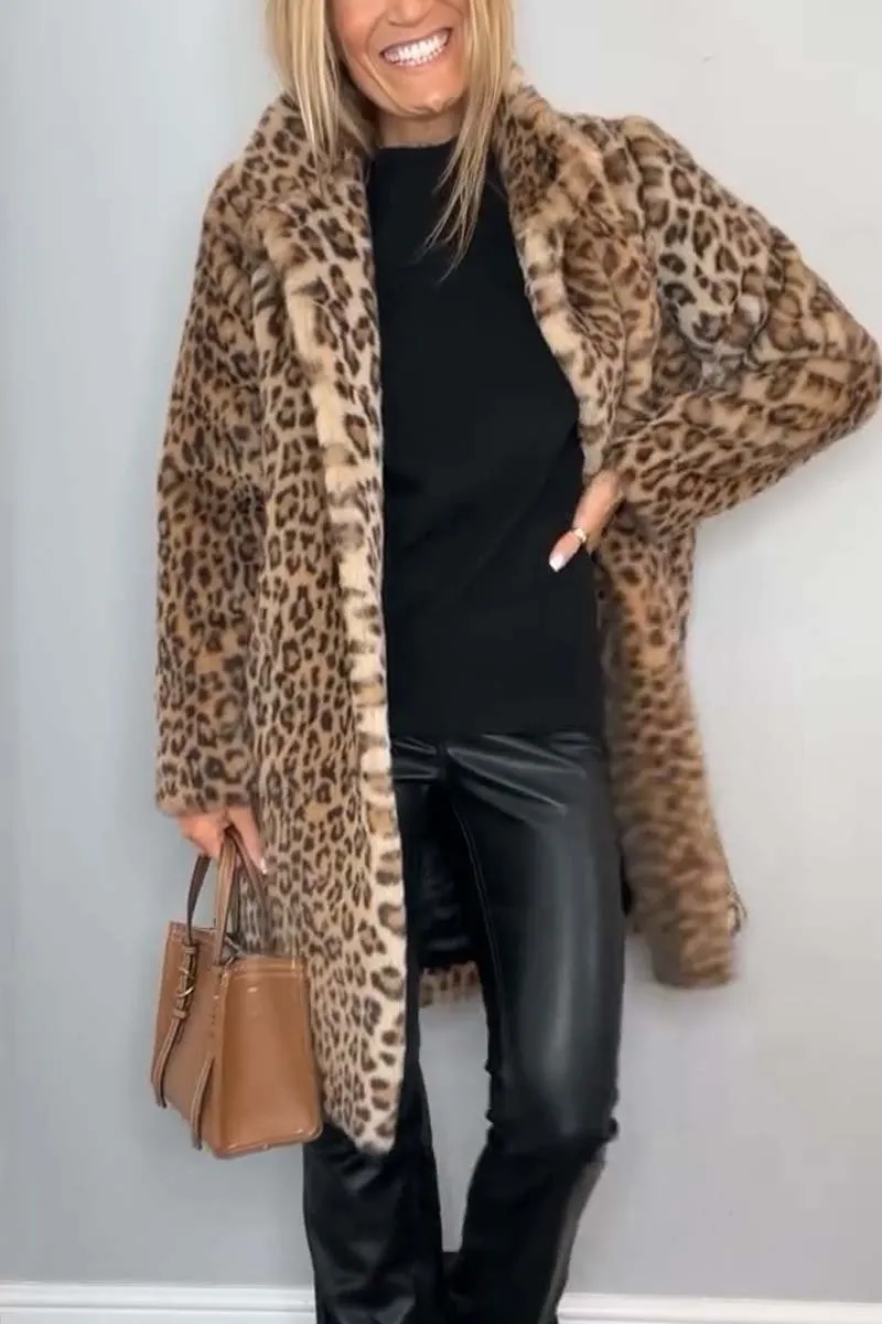 Queeny | Classic Women's Leopard Print Winter Coat