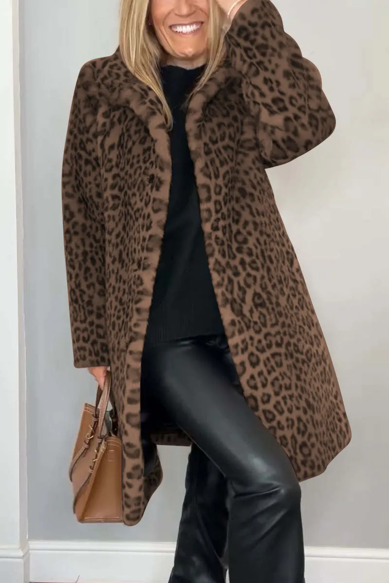 Queeny | Classic Women's Leopard Print Winter Coat