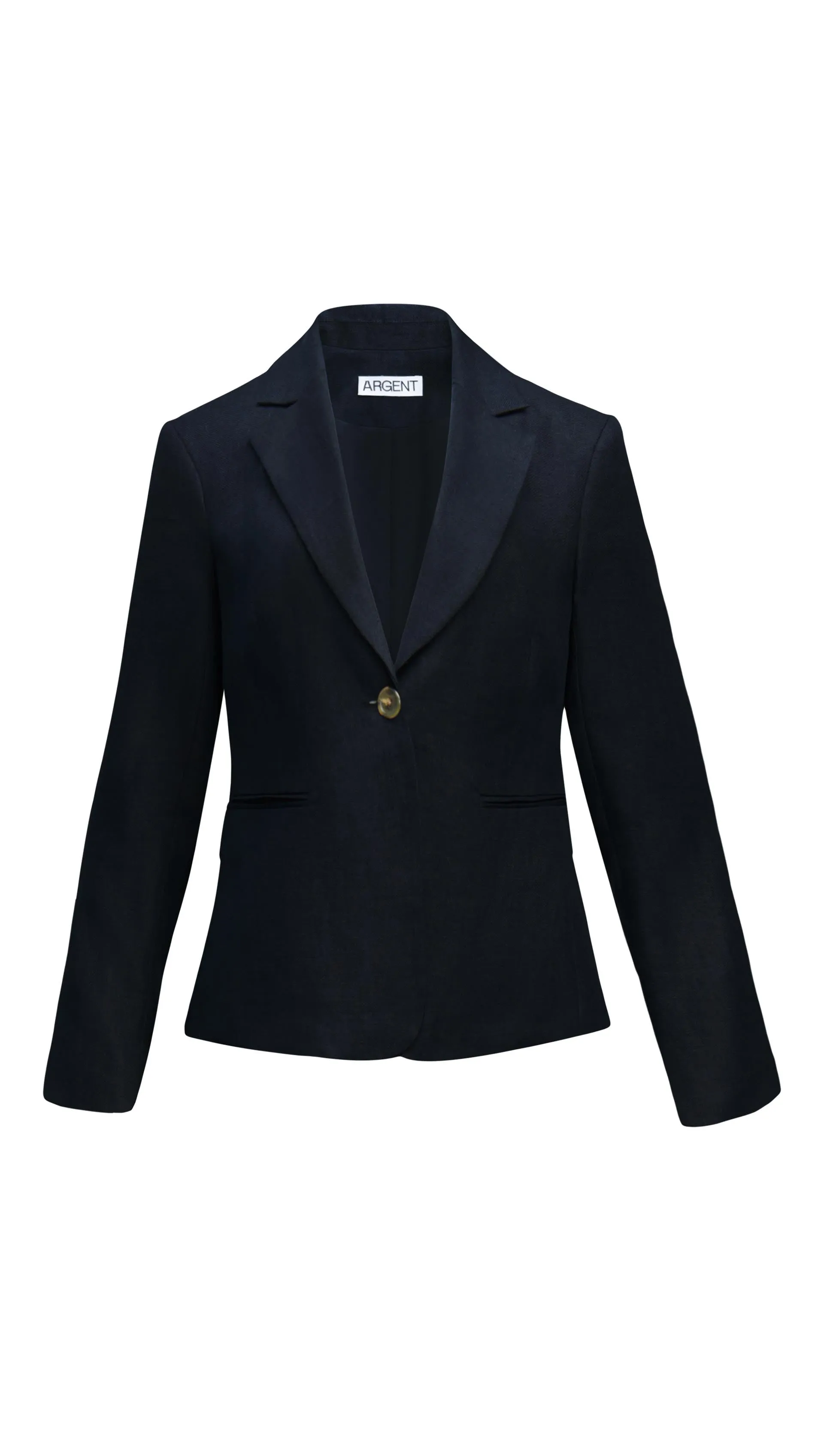 Schoolboy Blazer in Basket Weave Linen | Midnight