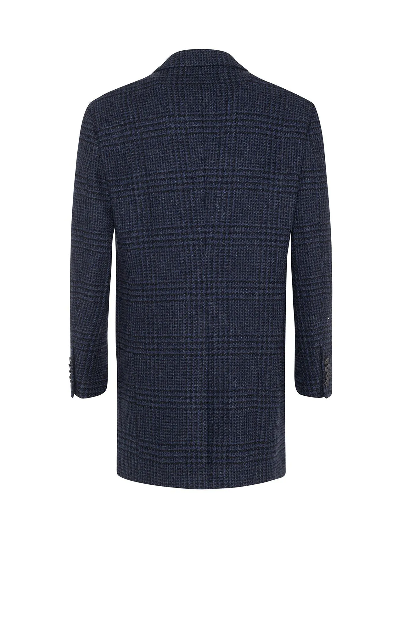 SHERWOOD NAVY PLAID TOPCOAT