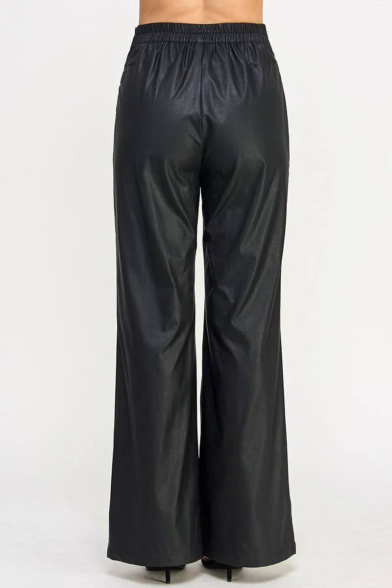 SLEEK BLACK LEATHER PANTS