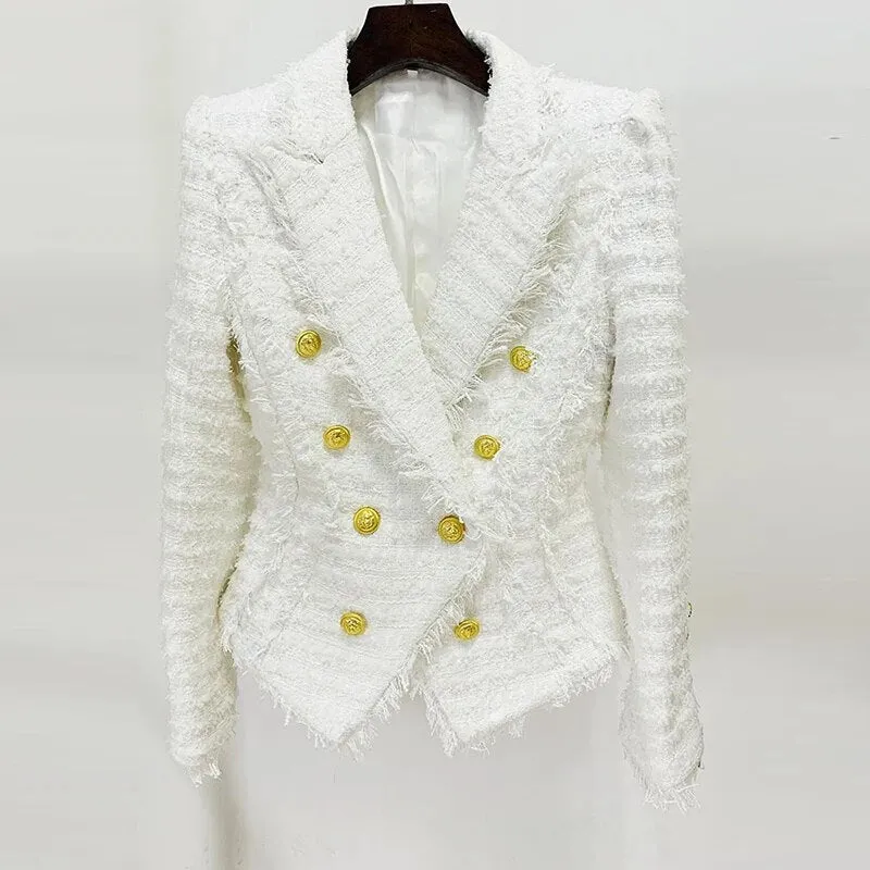 Slim Fit Tassel Fringed Blazer