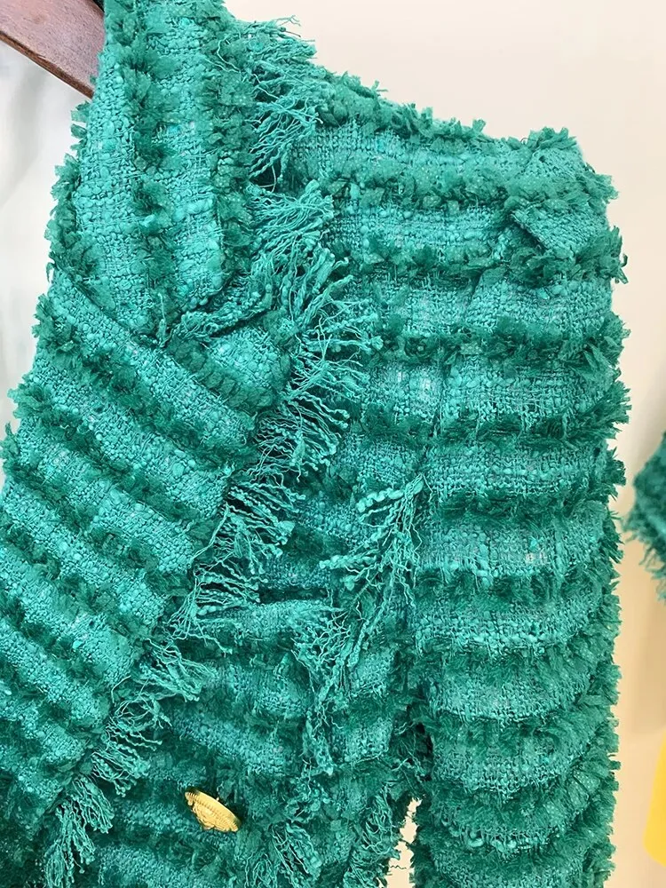 Slim Fit Tassel Fringed Blazer
