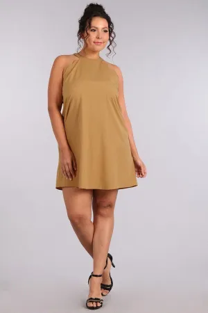 Solid Sleeveless Short Dress